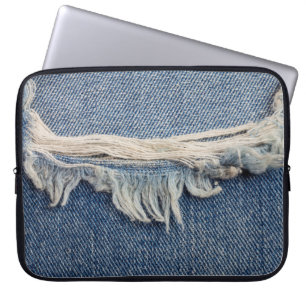 Funda Para Portátil Las texturas rompieron el fondo de los jeans.
