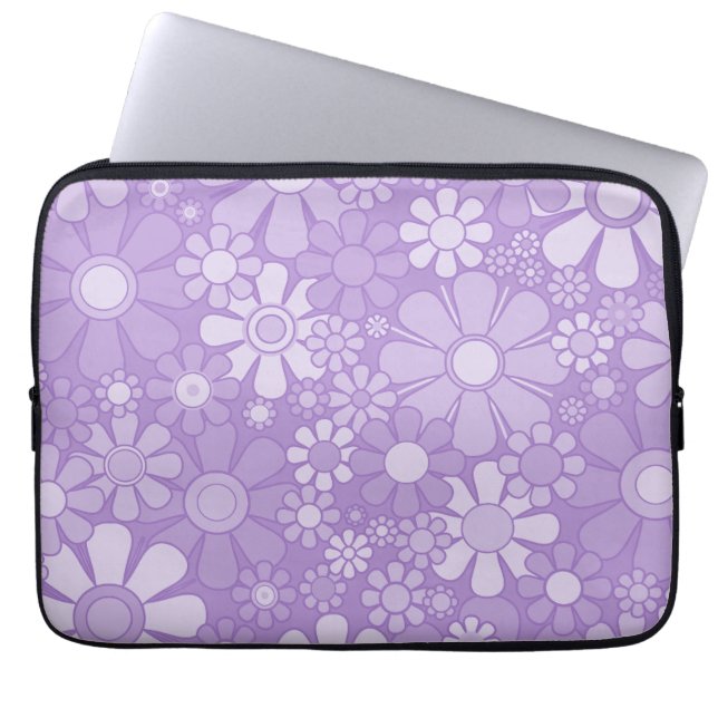 Funda Para Portátil Lavanda con motivos florales alegres del jardín re (Frente)