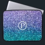Funda Para Portátil Lavanda Morado y Verde azulado Aqua Green Sparkly<br><div class="desc">Diseño personalizado</div>
