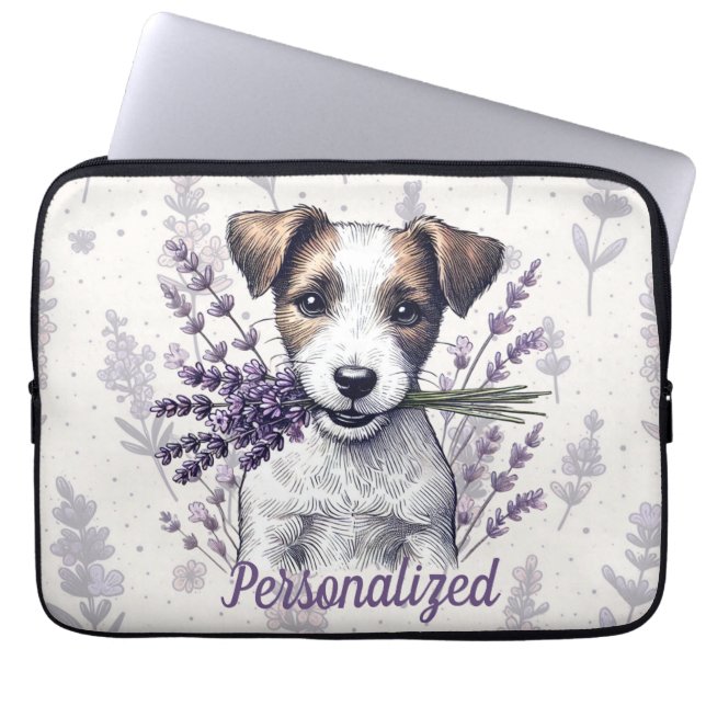 Funda Para Portátil Lavender Terrier Love (Frente)