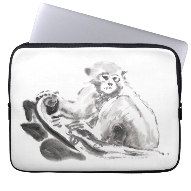 Funda Para Portátil Lávese de manga de zodiac año de pintura de mono (Frente)