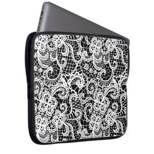 Funda Para Portátil Lazo blanco sobre negro 
