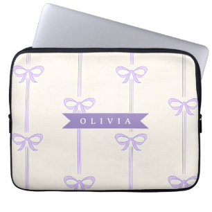 Funda Para Portátil Lazo Coquette Personalizado Nombre Estética Femeni