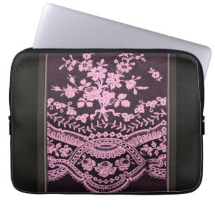 Funda Para Portátil Lazo floral rosa