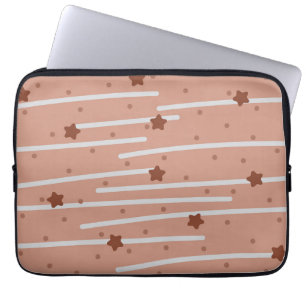 Funda Para Portátil Leche Estrellas de chocolate y patrón de rayas