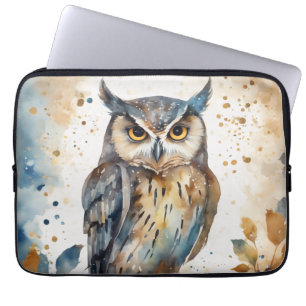 Funda Para Portátil Lechuza acuarela