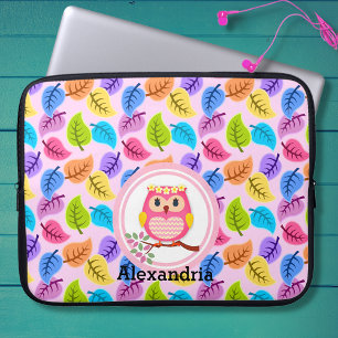 Funda Para Portátil Lechuza Rosa Cuta