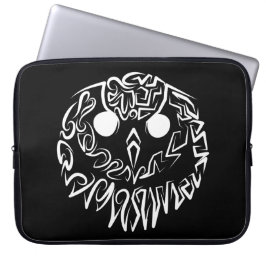 Funda Para Portátil Lechuza Tribal Negra y Blanca