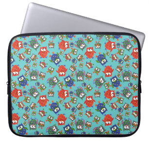 Funda Para Portátil Lechuzas cortas sobre fondo turquesa brillante