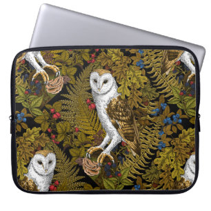 Funda Para Portátil Lechuzas, helechos, roble y bayas 2