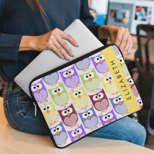 Funda Para Portátil Lechuzas, Patrón De Búho, Lechuzas Coloridas, Su N