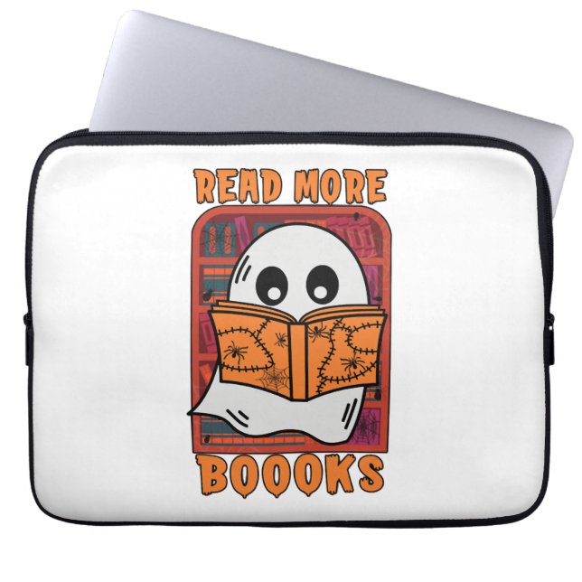 Funda Para Portátil Leer más libros Biblioteca Fantasma Leyendo Hallow (Frente)