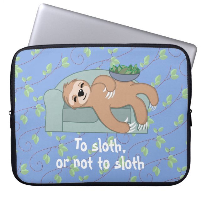 Funda Para Portátil Lema para dormir perezosa jungla tropical (Frente)