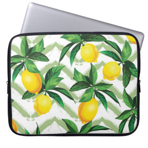 Funda Para Portátil Lemon zigzag: patrón pintado a mano.