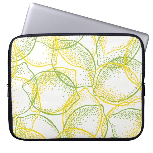 Funda Para Portátil Lemones y Limes: Patrón fresco. (Frente)