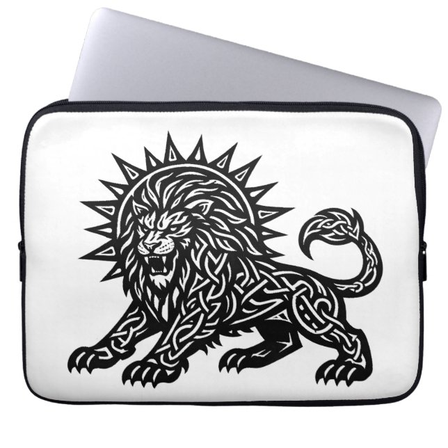Funda Para Portátil Leo Zodiaco Sol‑Melena León | BurnsInHell (Frente)