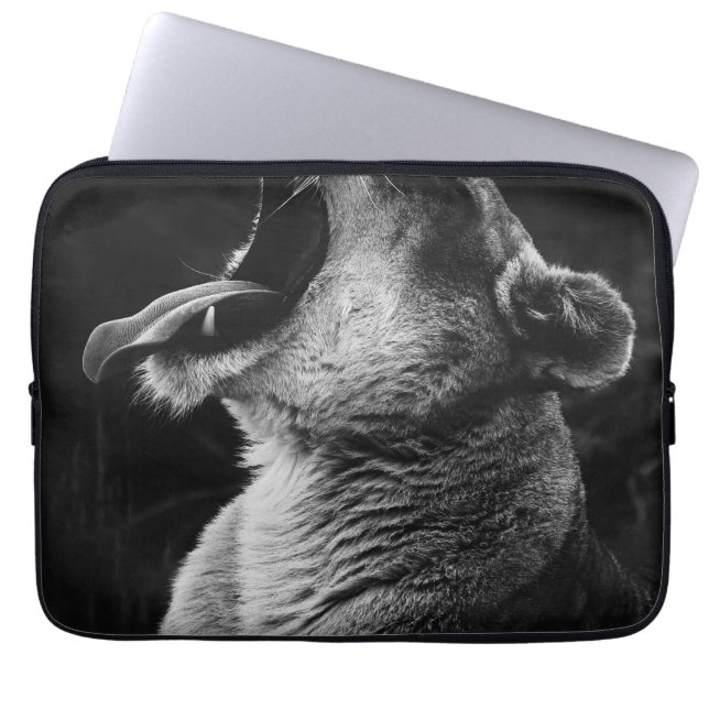 Funda Para Portátil león bostezoso (Frente)