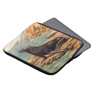 Funda Para Portátil León Marino junto a la orilla del mar, Mamíferos M