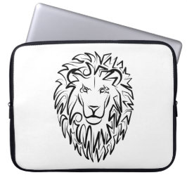 Funda Para Portátil León tribal blanco y negro