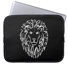 Funda Para Portátil León tribal blanco y negro