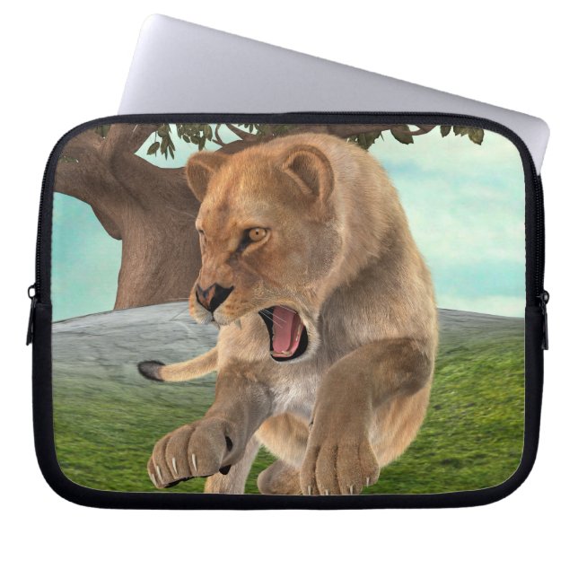 Funda Para Portátil Leona Cazadora (Frente)