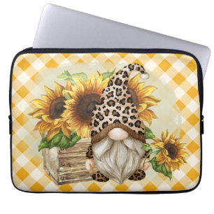 Funda Para Portátil Leopard Gnome Sunflowers