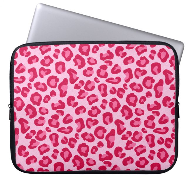 Funda Para Portátil Leopard Print in Pastel Pink, Hot Pink and Fuchsia (Frente)