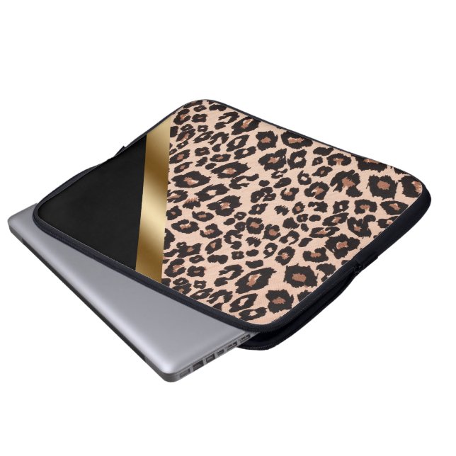 Funda Para Portátil Leopard Print Laptop Sleeve (Inferior anverso)