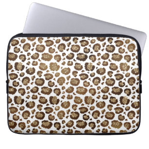 Funda Para Portátil Leopard Spots Wild Animals Purpurina Dorado Safari