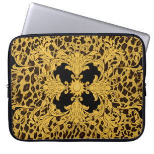 Funda Para Portátil Leopardo barroco, impresión de animales orgánicos