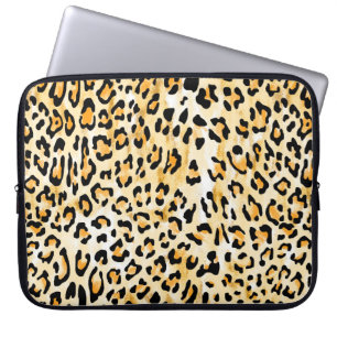 Funda Para Portátil leopardo de color blanco y amarillo sin costura di
