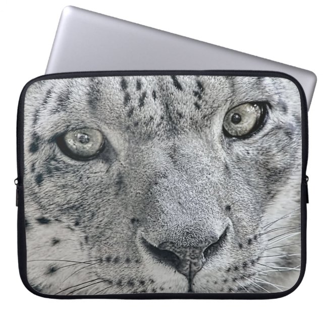 Funda Para Portátil Leopardo de la nieve blanca exótica (Frente)