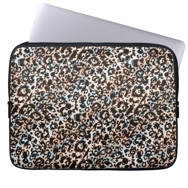 Funda Para Portátil leopardo, de moda, manchado, marrón, beige, piel, (Frente)