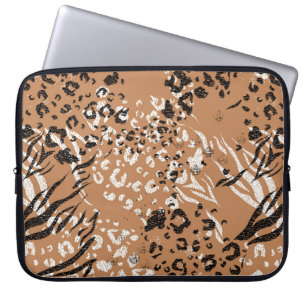 Funda Para Portátil Leopardo moderno. Estampado. Fondo. Naturaleza sal