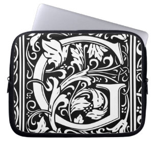 Funda Para Portátil Letra G Monograma medieval Art Nouveau