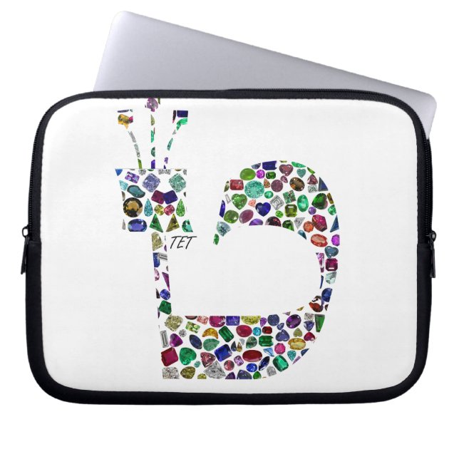 Funda Para Portátil Letra hebrea 'TET' hecha con diamantes (Frente)