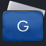 Funda Para Portátil Letra inicial monograma azul estilo moderno<br><div class="desc">¿Desea poseer un producto con las iniciales de su nombre? Es muy sencillo,  estético y atractivo.</div>