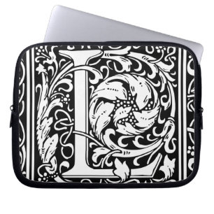 Funda Para Portátil Letra L Monograma medieval Art Nouveau