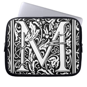Funda Para Portátil Letra M Monograma medieval Art Nouveau