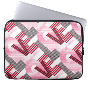Funda Para Portátil Letra magenta geométrica de amor