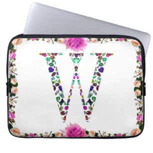Funda Para Portátil Letra monográfica gemstone W