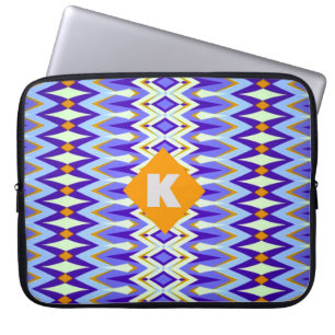Funda Para Portátil Letra monográfica K azul y argelia Naranja