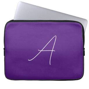 Funda Para Portátil Letra real púrpura inicial caligrafía monográfica