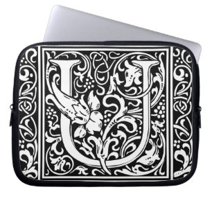 Funda Para Portátil Letra U Monograma medieval Art Nouveau