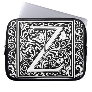 Funda Para Portátil Letra Z Monograma medieval Art Nouveau