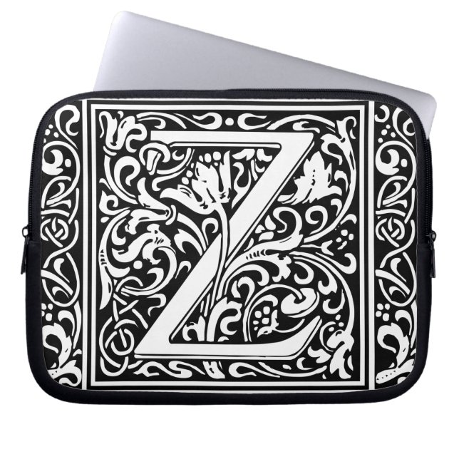 Funda Para Portátil Letra Z Monograma medieval Art Nouveau (Frente)