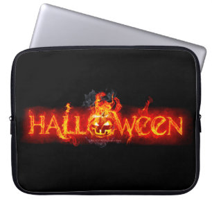 Funda Para Portátil Letras ígneas masivas de SlipperyJoe's Halloween c