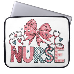 Funda Para Portátil Letras purpurinas, Inflamación Cardíaca Rosa, Gorr