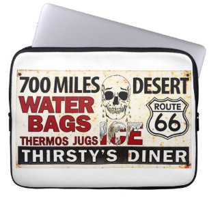 Funda Para Portátil Letrero vintage de Ruta 66-700 Millas Desierto