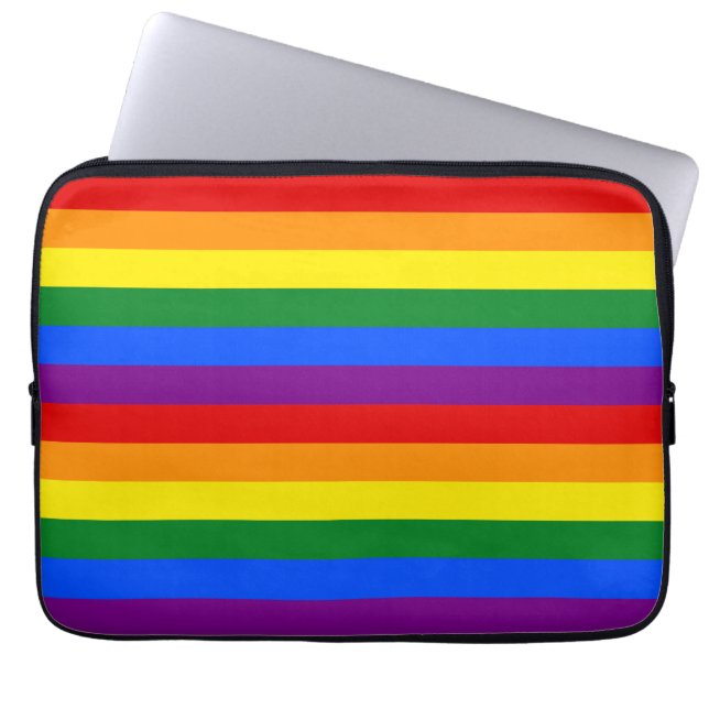 Funda Para Portátil LGBTQ+ Rainbow Flag Stripes for Pride Month -  (Frente)